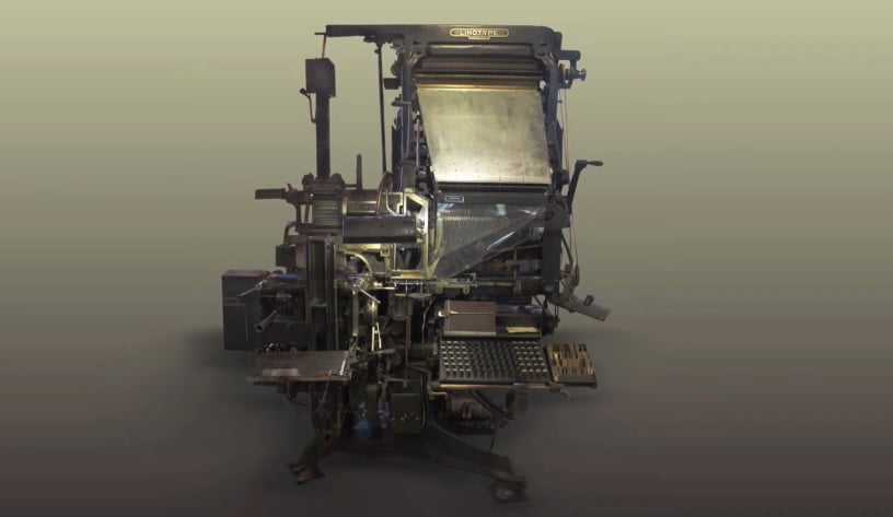 Erklärung der Linotype Setzmaschine